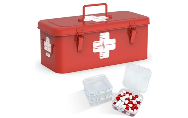 Orionstar First Aid Box With 3 Pill Organizers - Vintage Metal