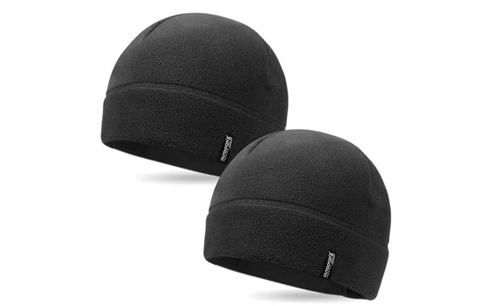 Outdoor Shaping 2 Pack Tactical Fleece Cap Winter Warm Beanie Military Army Watch Cap Gift For Men Women One Size Black 