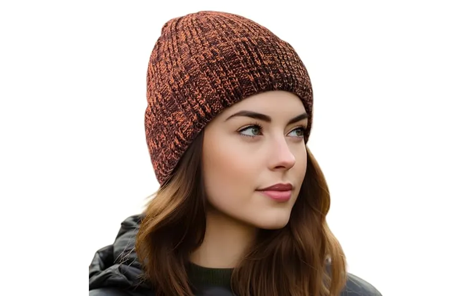 Outdoor Shaping Fleece Lined Knit Cuffed Beanie Winter Hats For Women Men Soft Ski Skull Cap One Size Burgundy Caramel