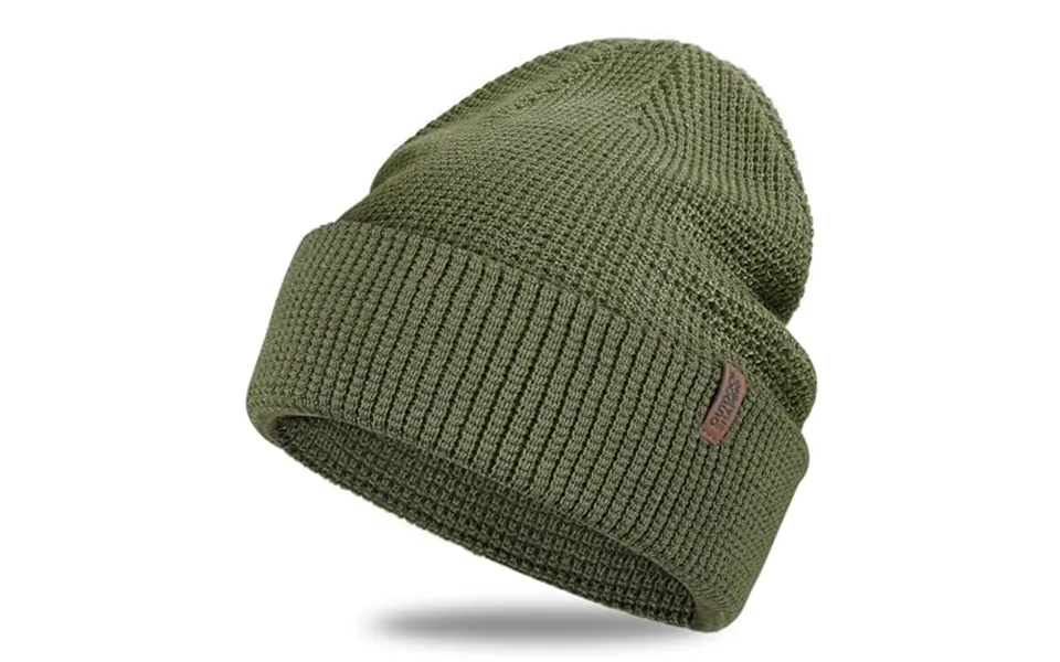 Outdoor Shaping Soft Merino Wool Blend Knit Cuffed Beanie For Men Women Winter Warm Ski Skull Caps Olive