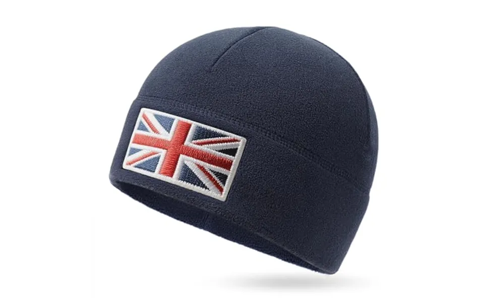 Outdoor Shaping Uk Flag Tactical Beanie Recycled Fleece Material Sustainable Warm Ideal For Hiking And Tactical Use Navy