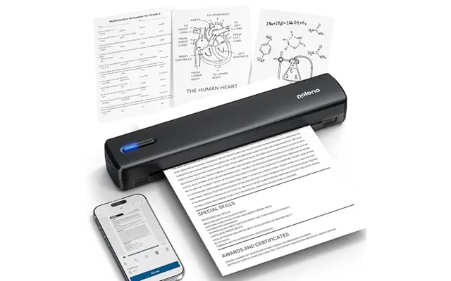 Polono Portable Printer Wireless For Travel - D810 Bluetooth Thermal Printer A4 Support For 8