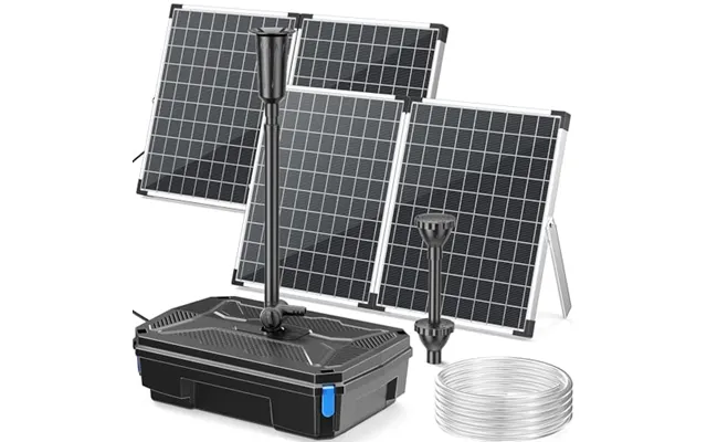 Poposoap 100w Solar Pond Filter & Fountain Pump Kit - 4500l H Submersible Pump With 4-stage Filtration & 3 Nozzles For O