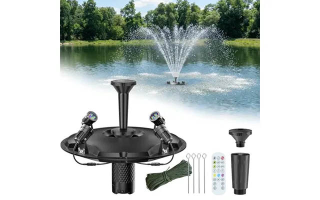 Poposoap Floating Pond Fountain & Aerator Complete Kit With Led Lights 4500 L H Water Pump - 9m Power Cord