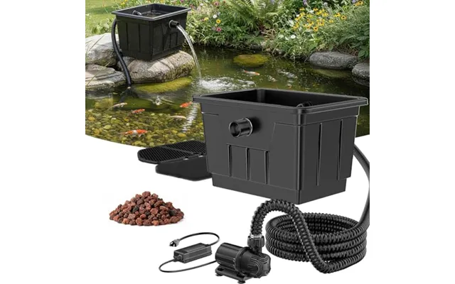 Poposoap Large Pond Filter Kit - Above-ground Design For Easy Maintenance 4500l H Quiet Dc Water Pump