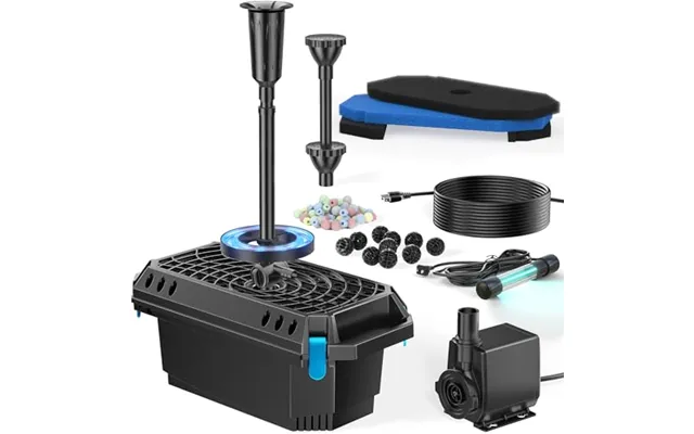 Poposoap Pond Filter With U-v Clarifier 2500 L H And Rgb Led Lights