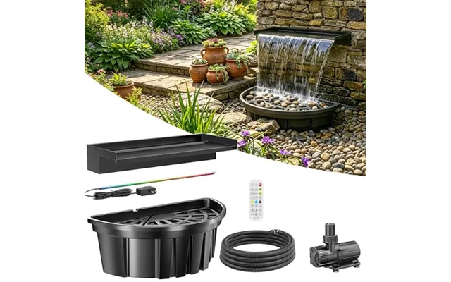 Poposoap Pond Waterfall Kit - No Pond Required Pondless Waterfall Kit 6000 L H Self-circulating Water Feature With Colou