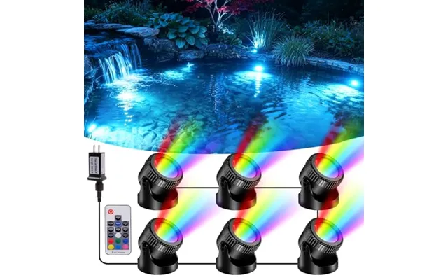 Poposoap Rgb Underwater Pond Lights 6-in-1 With Timer - Ip68 Waterproof 20 Colors Dimmable Submersible Led Fountain Ligh