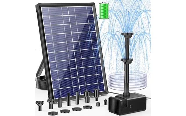 Poposoap Solar Fountain 8w 300 L H With 3600mah Battery Backup Outdoor Solar Pond Pump With Dry-run Protection - Stable 