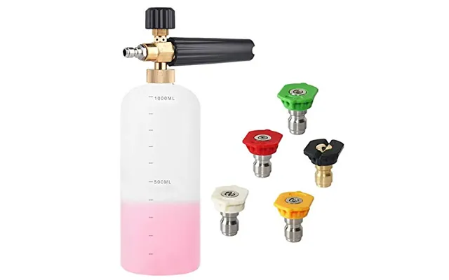 Pressure Washer Foam Cannon - 1l Adjustable 1 4 Quick Release Snow Foam Lance Gun Soap Dispenser Bottle With 5pcs Pressu product image