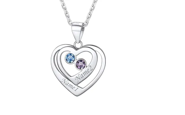 Prosilver Personalized Name Solid Silver Birthstone Necklace - 2 Bff Gifts