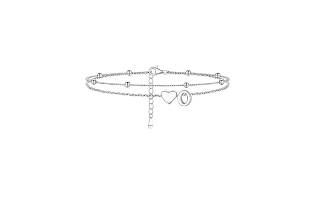 Prosilver Women Sterling Silver Heart Anklet - A-z Letter Initial Ankle Bracelet