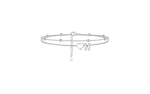 Prosilver Women Sterling Silver Heart Anklet - A-z Letter Initial Ankle Bracelet