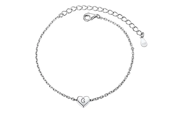 Prosilver Women Sterling Silver Heart Initial Bracelet - Adjustable Personalised Name With S925 Stamp