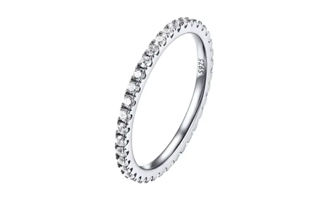Prosilver Women Sterling Silver Ring Simple Cubic Zirconia Promise Wishbone Wedding Rings With S925 Stamp - Hypoallergen
