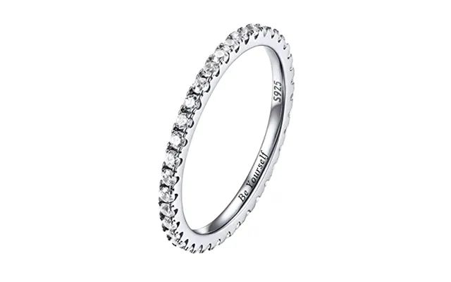 Prosilver Women Sterling Silver Ring Simple Cubic Zirconia Promise Wishbone Wedding Rings With S925 Stamp - Hypoallergen