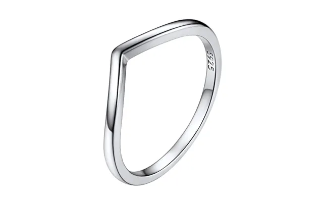 Prosilver Women Sterling Silver Ring Simple Cubic Zirconia Promise Wishbone Wedding Rings With S925 Stamp - Hypoallergen