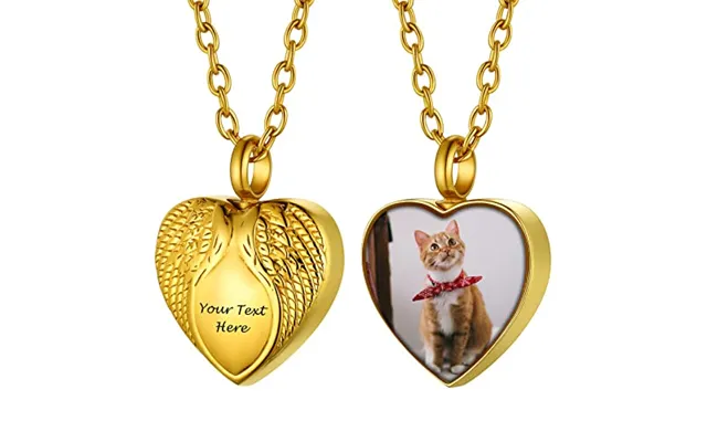 Prosteel Customized Photo Memorial Cremation Ashes Urn Pendant Necklace -stainless Steel Gold Plated Keepsake Jewelry He