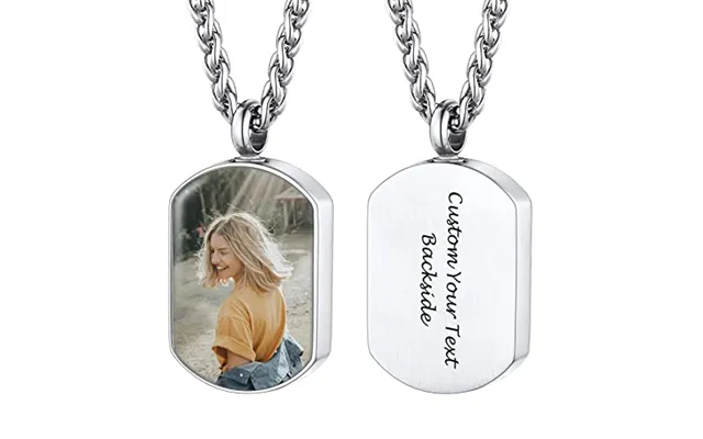 Prosteel Customized Photo Memorial Cremation Ashes Urn Pendant Necklace -stainless Steel Gold Plated Keepsake Jewelry Sq