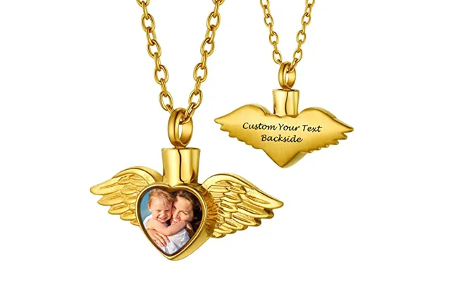 Prosteel Customized Photo Memorial Cremation Ashes Urn Pendant Necklace -stainless Steel Gold Plated Keepsake Jewelry Wi
