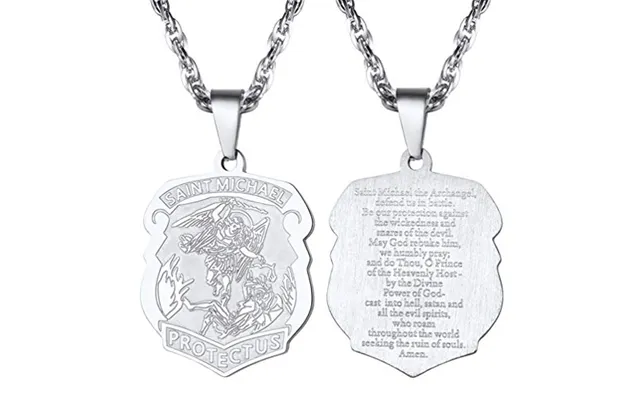 Prosteel Saint Michael Necklace For Men - St Michael Angel Pendant Chain