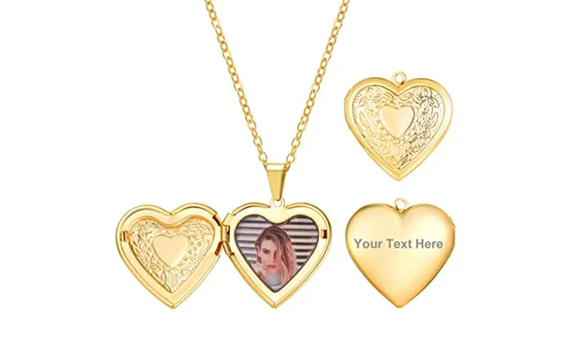 Prosteel Women Personalised Heart Necklace - Photo Text Custom
