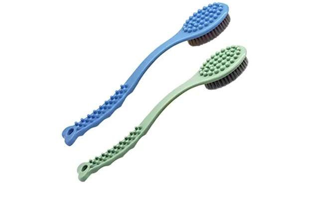 Qicheng&lys Bath Brush For Back - Shower Brush For Exfoliating Skin,long Wooden Handle Cleans The Body Easily-14in Blue 