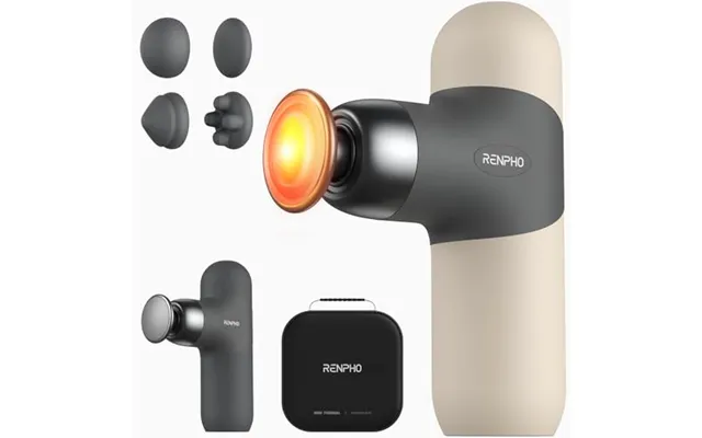 Renpho Mini Massage Gun With Heat,massage Gun Deep Tissue With 4 Massage Heads,ultra Small & Quiet Muscle Gun With Carry product image