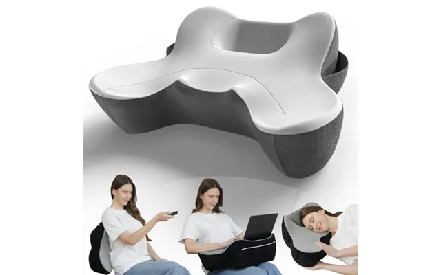 Rummy Memory Foam Lumbar Support Pillow For Office Chair And Bed Â Ergonomic Back Cushion With Washable Cover Grey