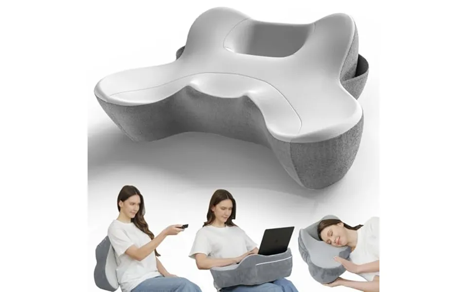 Rummy Memory Foam Lumbar Support Pillow For Office Chair And Bed Â Ergonomic Back Cushion With Washable Cover Grey
