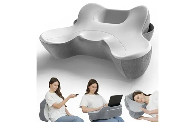 Rummy Memory Foam Lumbar Support Pillow For Office Chair And Bed Â Ergonomic Back Cushion With Washable Cover Grey