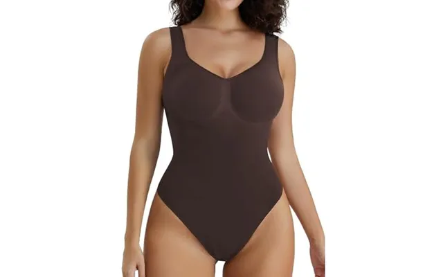 Shaperx Bodysuit For Women Tummy Control Shapewear Seamless Body Shaper Thong Tank Top 4xl-5xl Coffee