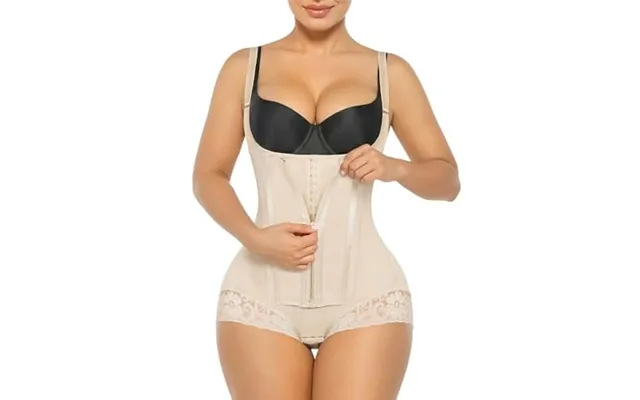 Shaperx Shapewear For Women Tummy Control Body Shaper Fajas Colombianas Zipper Open Bust Bodysuit M Beige Steel Bone