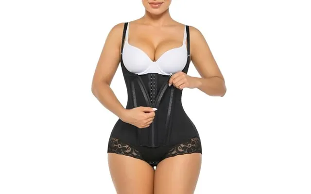Shaperx Shapewear For Women Tummy Control Body Shaper Fajas Colombianas Zipper Open Bust Bodysuit Xl Black Steel Bone product image