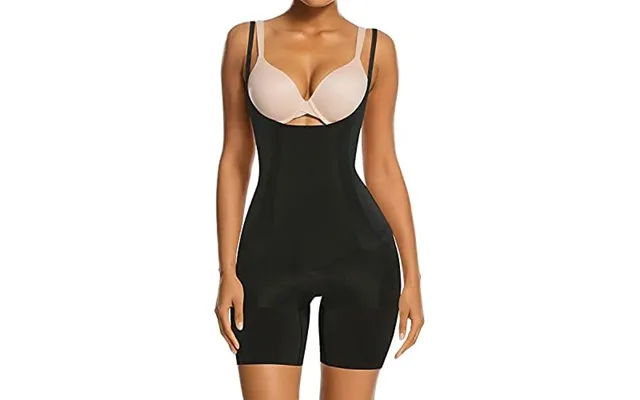 Shaperx Women Body Shaper Tummy Control Seamless Shapewear Open Bust Mid-thigh Bodysuit Shorts Xl 1-black Open Bust