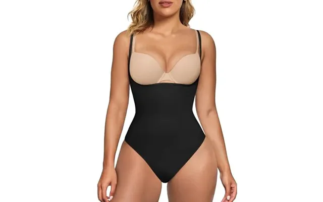 Shaperx Women's Shaping Bodysuits Open Bust Tummy Control Body Shaper Mid-thigh Bodysuit Shorts Seamless Shapewear 4xl B