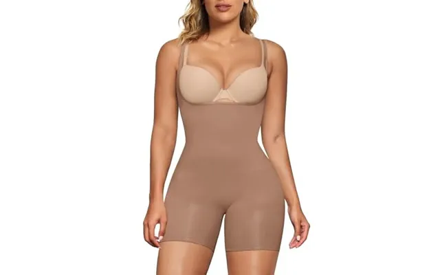 Shaperx Women's Shaping Bodysuits Open Bust Tummy Control Body Shaper Mid-thigh Bodysuit Shorts Seamless Shapewear 4xl S