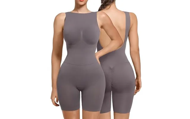 Shaperx Women's Shaping Bodysuits Tummy Control Low Back Shapewear Mid Thigh Bodysuit Full Body Shaper Xxs-xs Darkgray