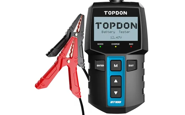 Topdon Bt100 Car Battery Tester - 12v 100-2000cca Battery Tester With Cranking Charging Tests