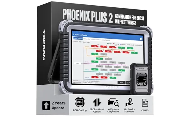 Topdon Car Diagnostic Tool Phoenix Plus Advanced Ecu Coding - Oe-level All System Diagnostic Scanner With 41 Reset Servi