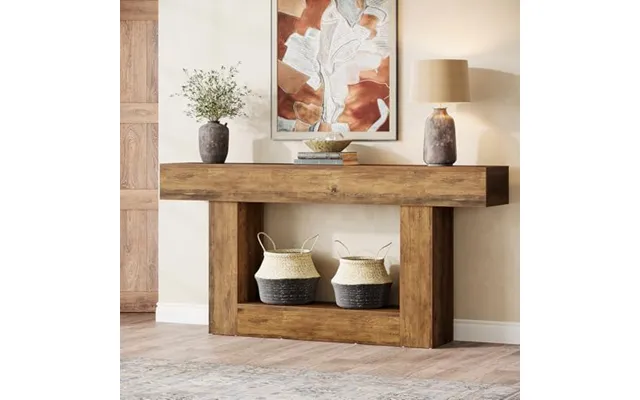 Tribesigns 63 Console Table - Farmhouse 2-tier Entryway Table With U-shaped Base