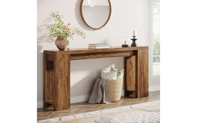 Tribesigns 63-inch Extra Long Console Table - Farmhouse Wood Sofa Table Behind Couch