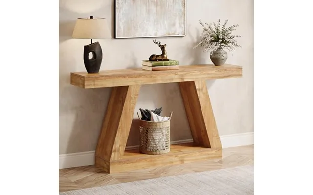 Tribesigns Farmhouse Console Table - 55-inch Rustic Sofa Table With Storage