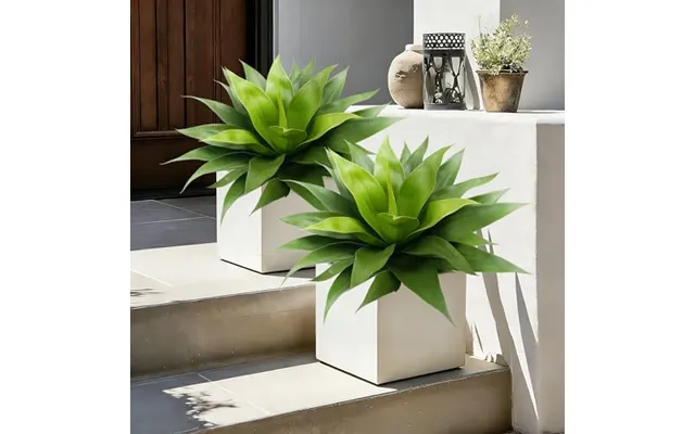 Vitalismo Artificial Plants Outdoor - Fake Evergreen Shrubs Plastic Agave Plant Outdoor 23