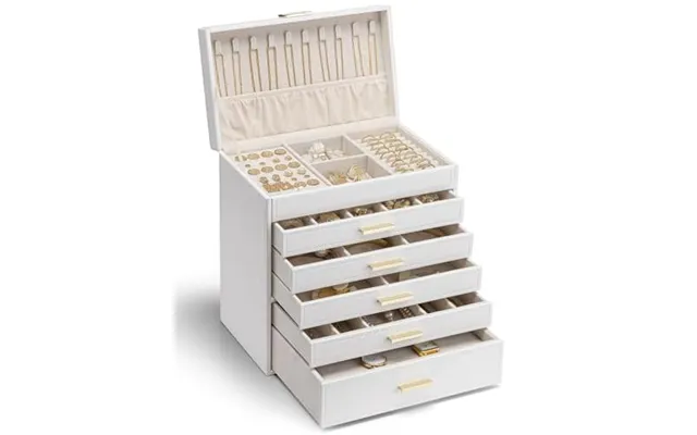 Vlando 6 Layer Large Jewellery Box - Jewellery Organiser With Necklace Holder