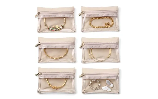 Vlando 6 Pcs Travel Velvet Jewellery Pouch With Zipper Clear - Travel Jewellery Bag For Business Trip 6 Bag