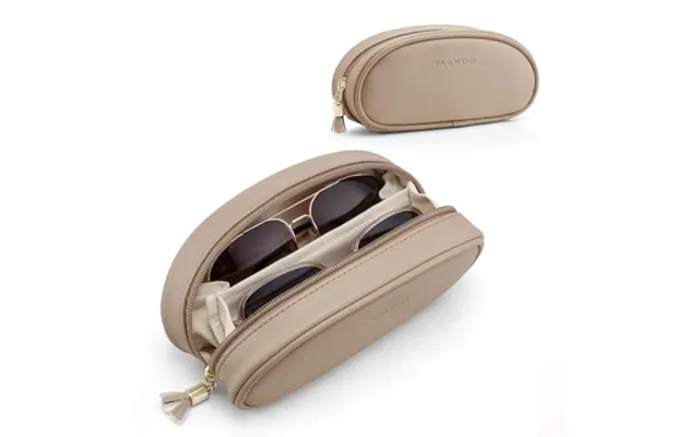 Vlando Double Glasses Case - Compact Glasses Pouch With Protective Divider Protective Divider