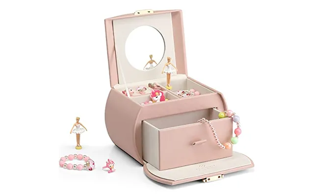 Vlando Girls Jewellery Box With Drawer - Music Box With Ballerina And Stickers For Bedroom Decor product image