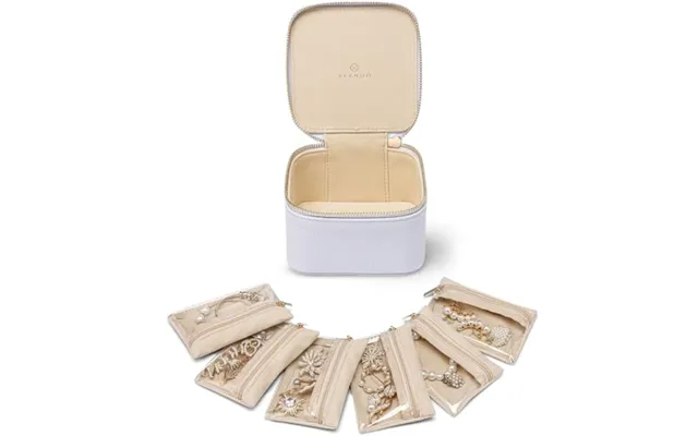 Vlando Jewellery Box - Litchi Pattern Jewellery Organiser,travel Jewellery Storage With 6 Velvet Jewellery Zipper Pocket