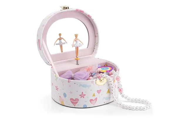 Vlando Musical Jewellery Box With Spinning Ballerina - Handheld Jewel Storage Case Childrens Musice Box Jewellery Storag